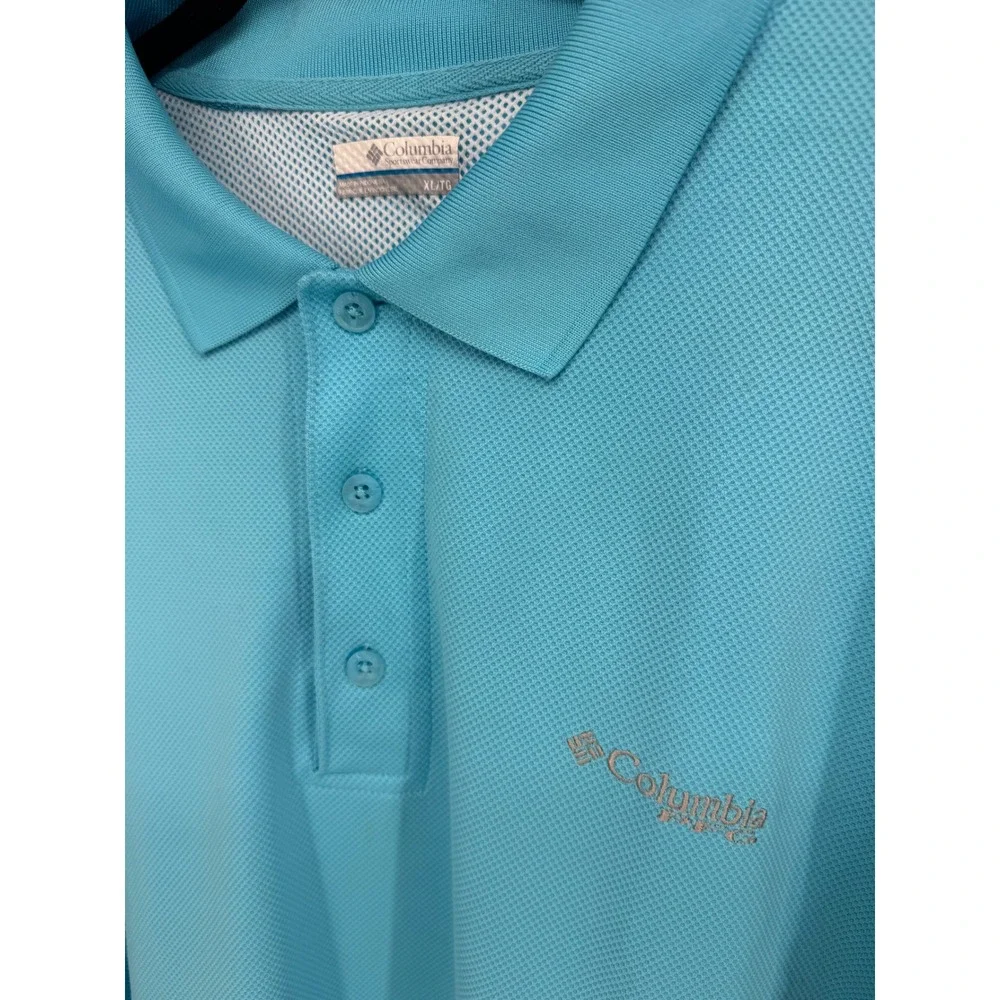 Columbia Mens XL/TG Blue PFG Omni Shade Golf‎ Polo Shirt Short Sleeve